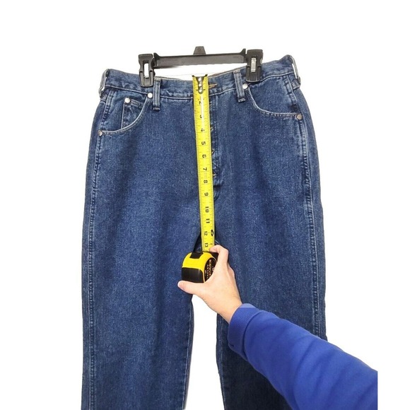 Vintage Wrangler Button Fly High Rise Mom Jeans Womens Size 13/14 Western Denim - Picture 7 of 11